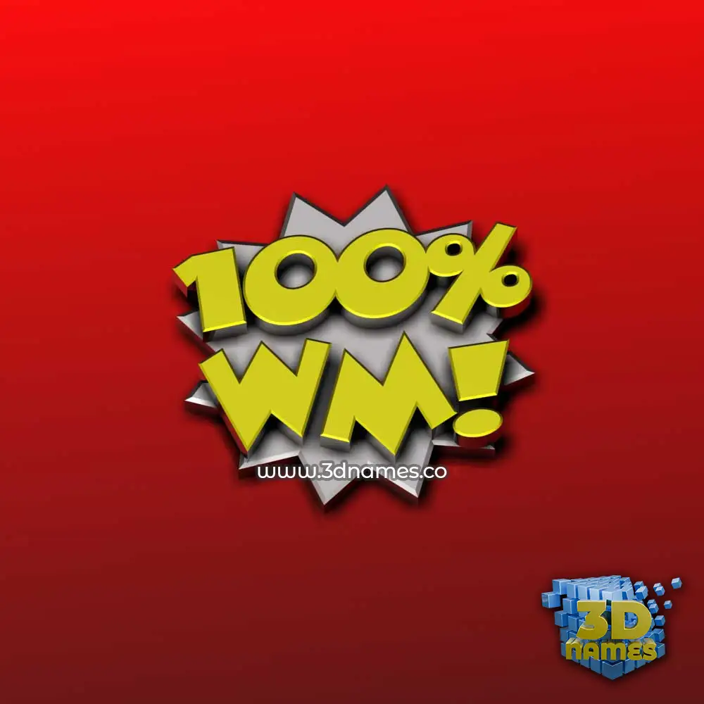 wm in 100 Percent style - 3D name wallpaper
