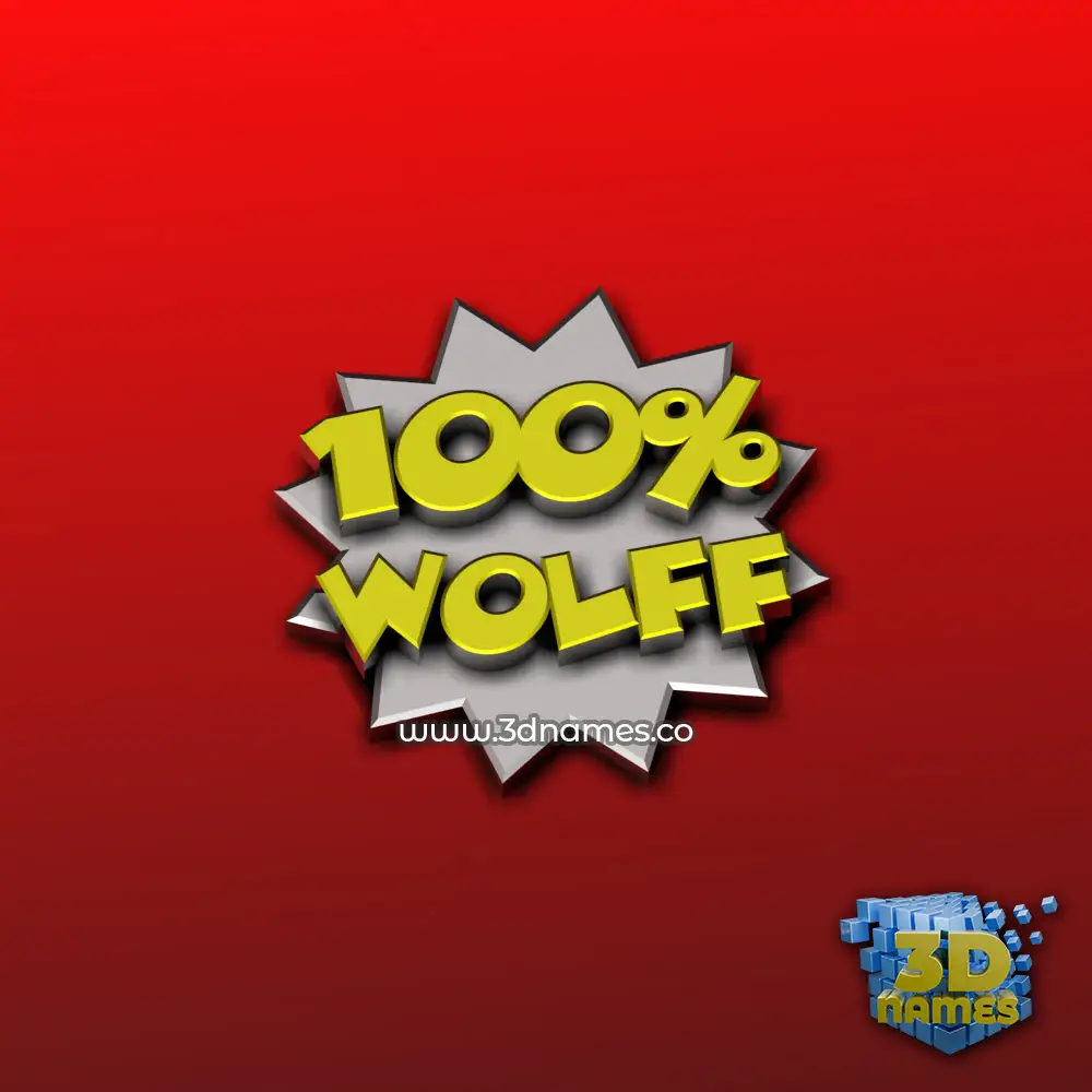 wolff in 100 Percent style - 3D name wallpaper