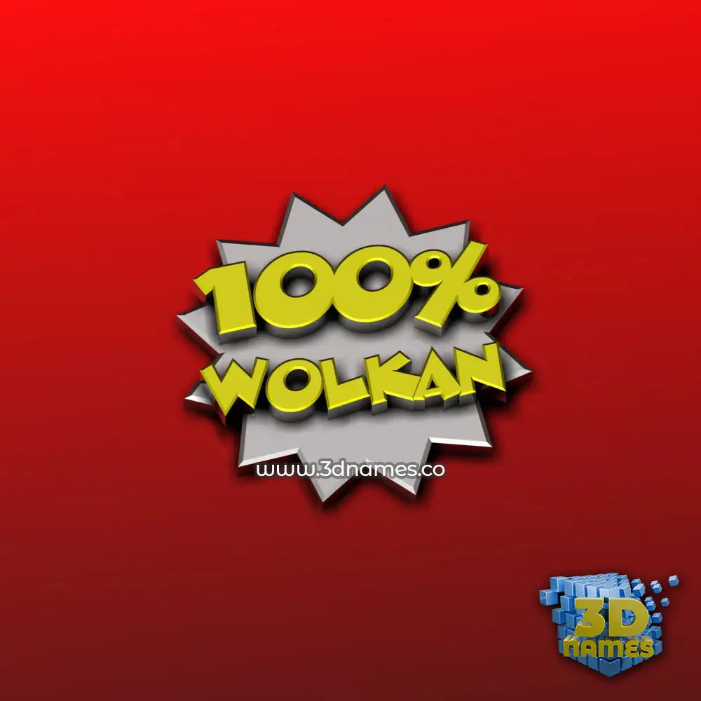 wolkan in 100 Percent style - 3D name wallpaper