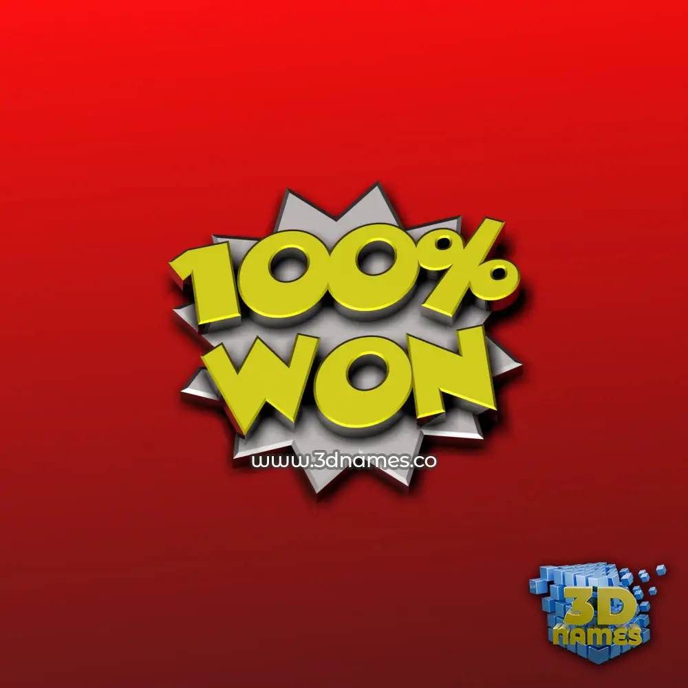 won in 100 Percent style - 3D name wallpaper