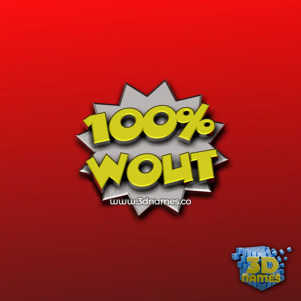 wout in 100 Percent style - 3D name wallpaper