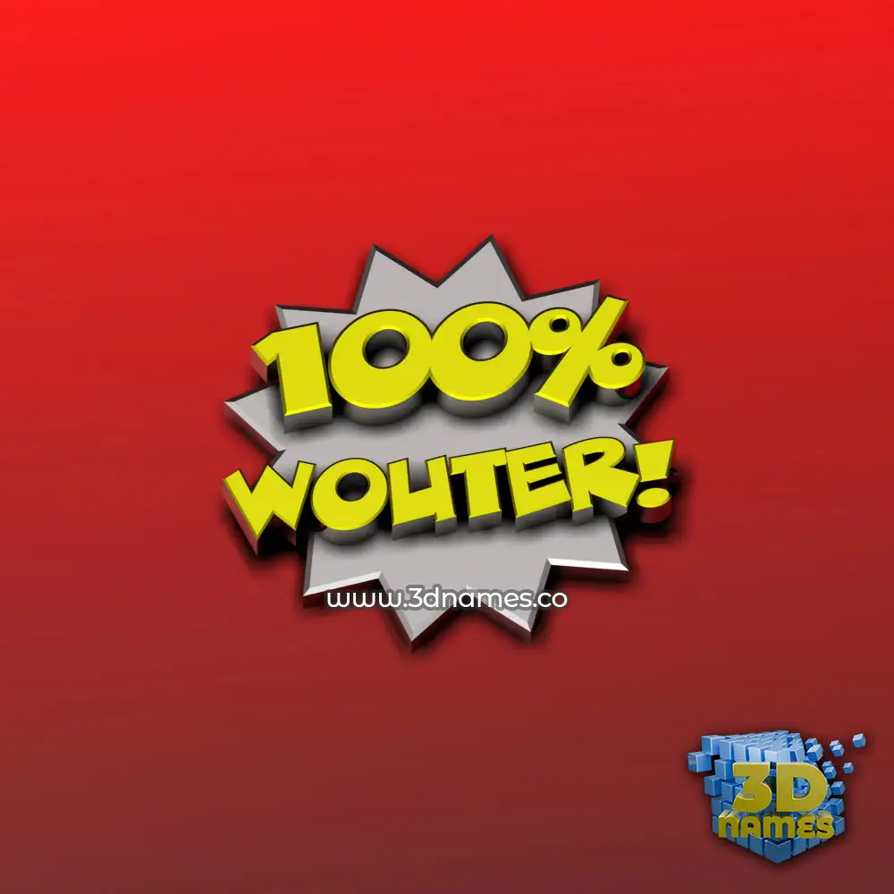 wouter in 100 Percent style - 3D name wallpaper