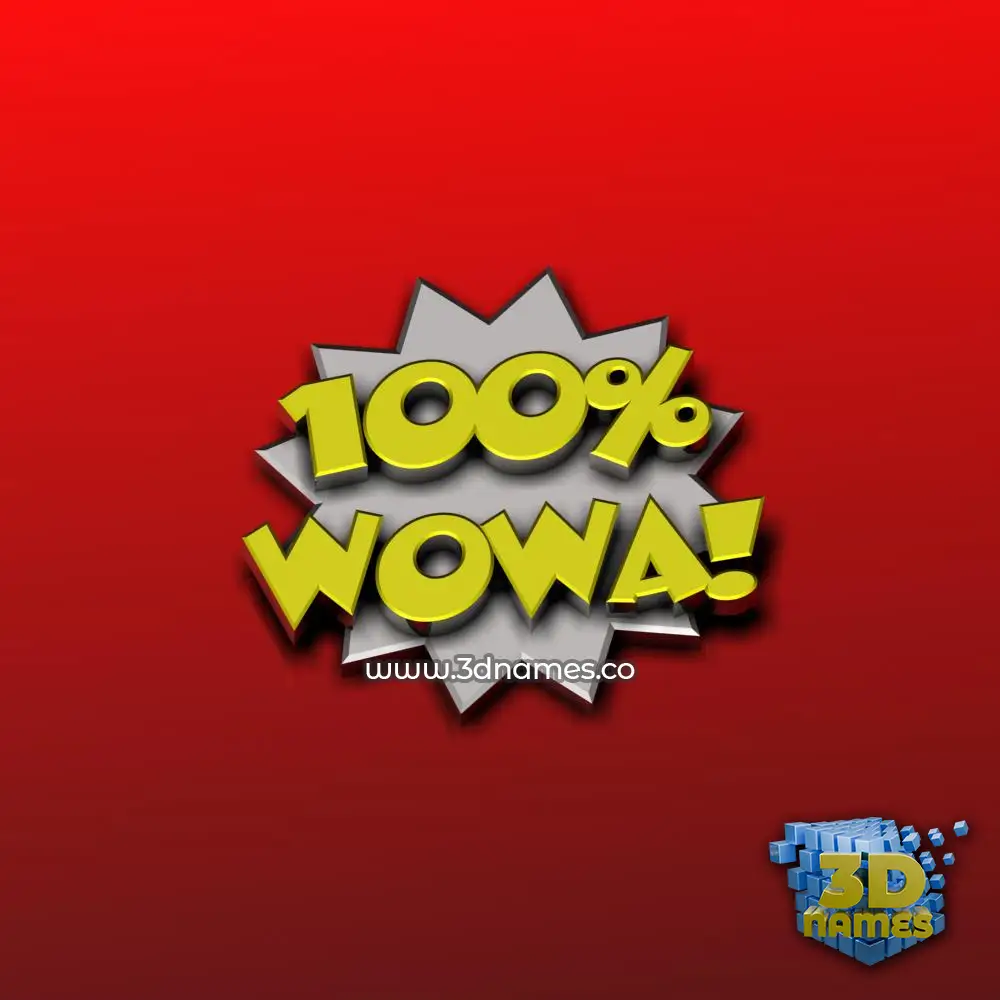 wowa in 100 Percent style - 3D name wallpaper