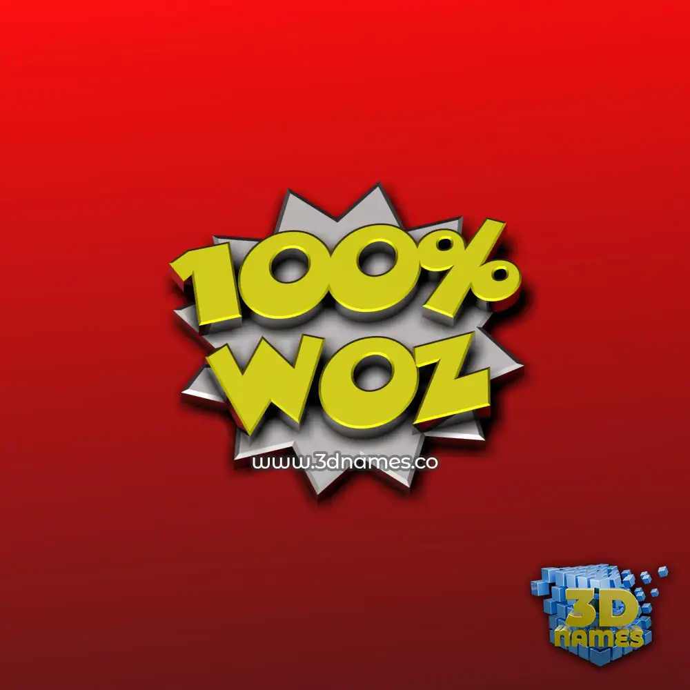woz in 100 Percent style - 3D name wallpaper