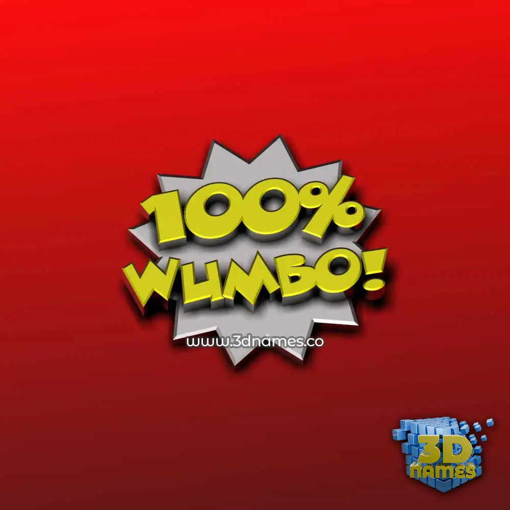 wumbo in 100 Percent style - 3D name wallpaper