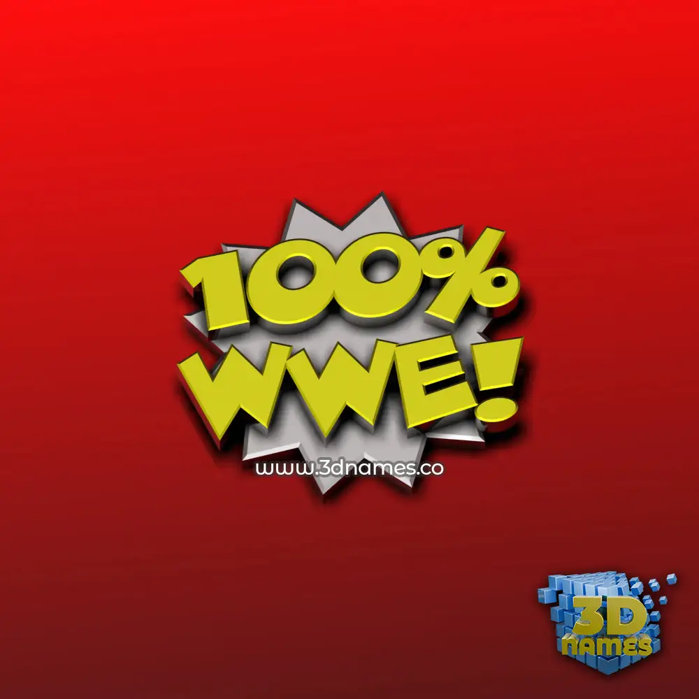 wwe in 100 Percent style - 3D name wallpaper