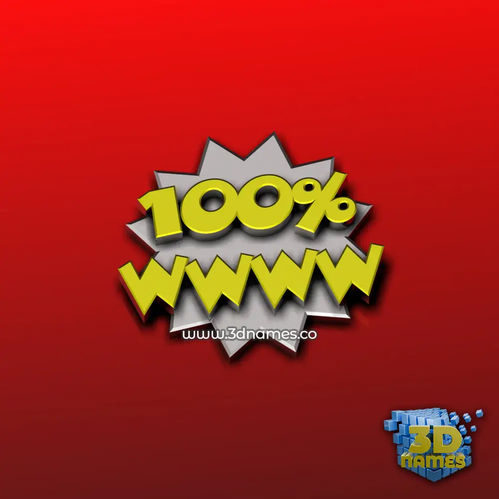 wwww in 100 Percent style - 3D name wallpaper