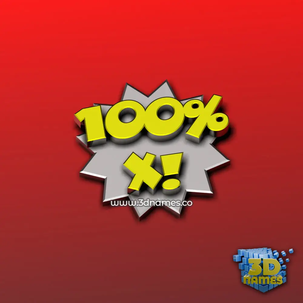 x in 100 Percent style - 3D name wallpaper