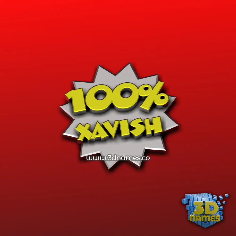 xavish in 100 Percent style - 3D name wallpaper