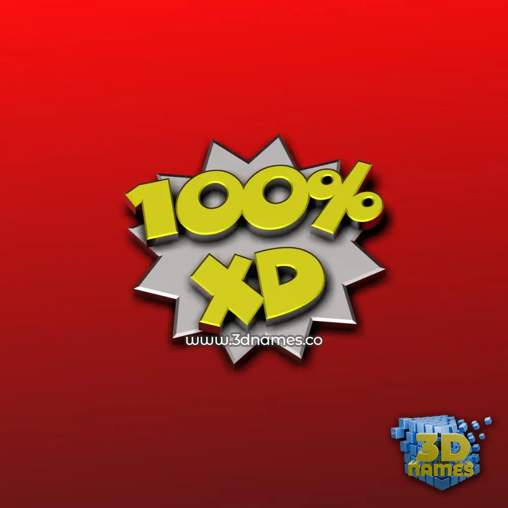 xd in 100 Percent style - 3D name wallpaper
