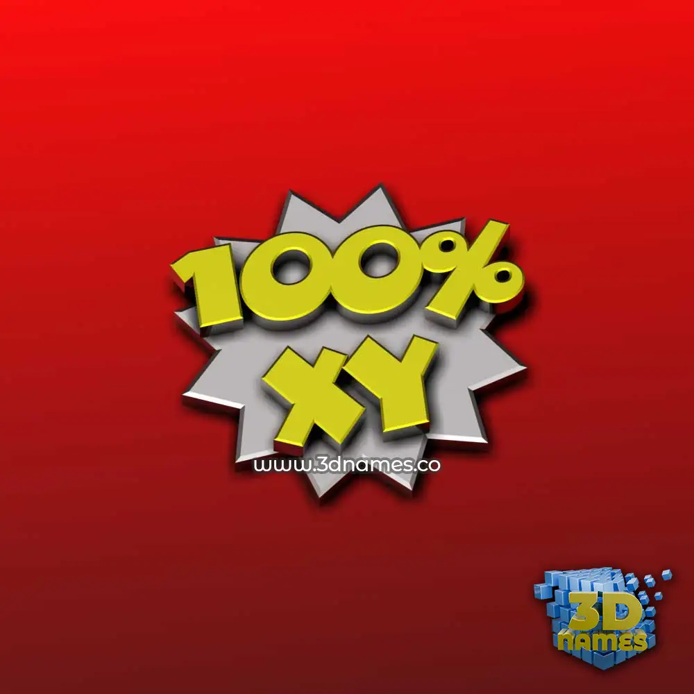xy in 100 Percent style - 3D name wallpaper