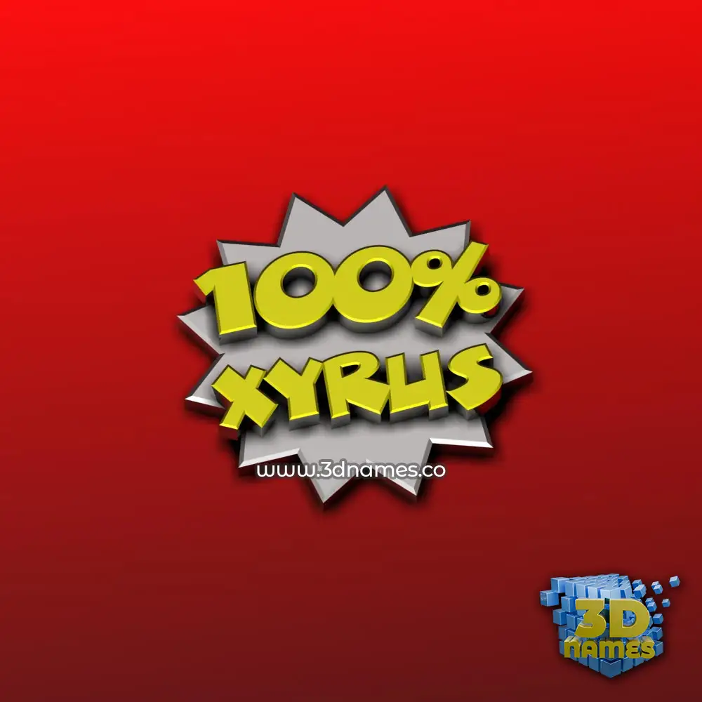xyrus in 100 Percent style - 3D name wallpaper
