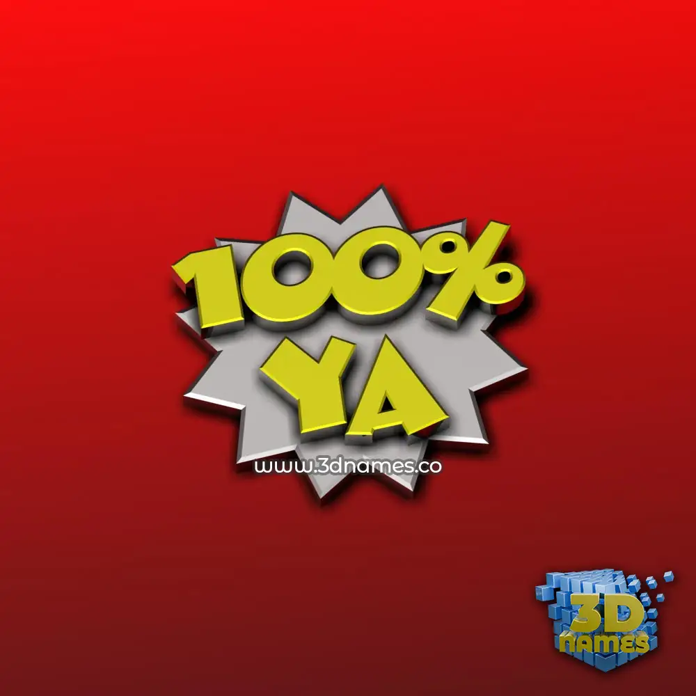 ya in 100 Percent style - 3D name wallpaper