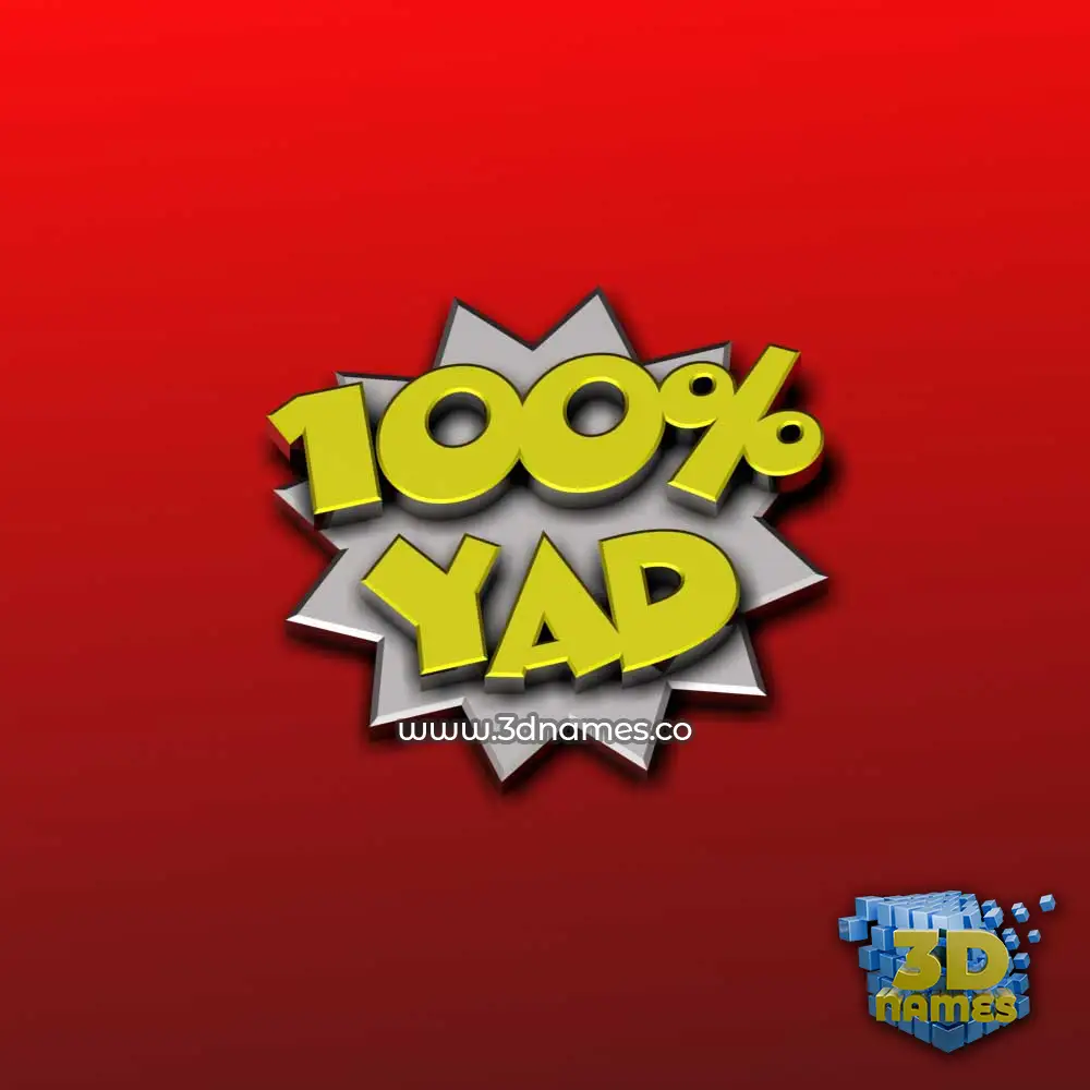 yad in 100 Percent style - 3D name wallpaper