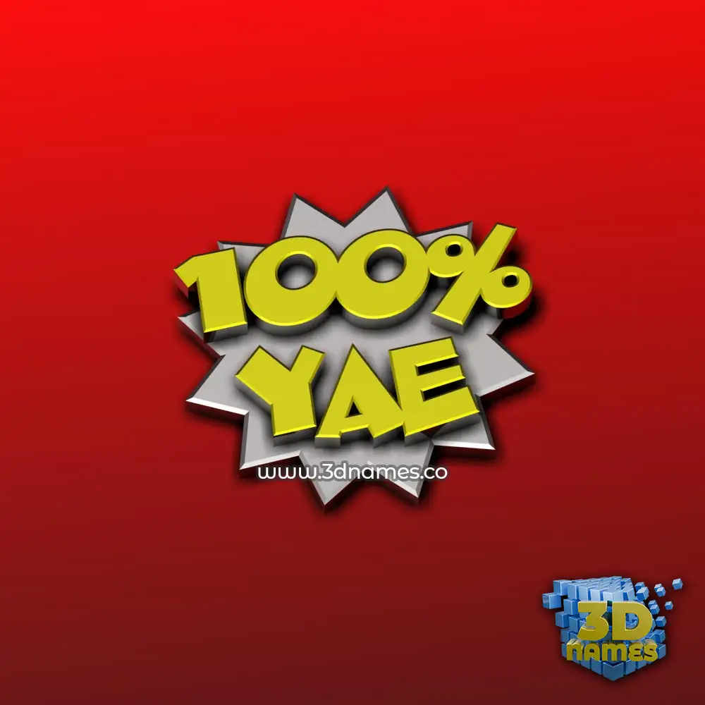 yae in 100 Percent style - 3D name wallpaper