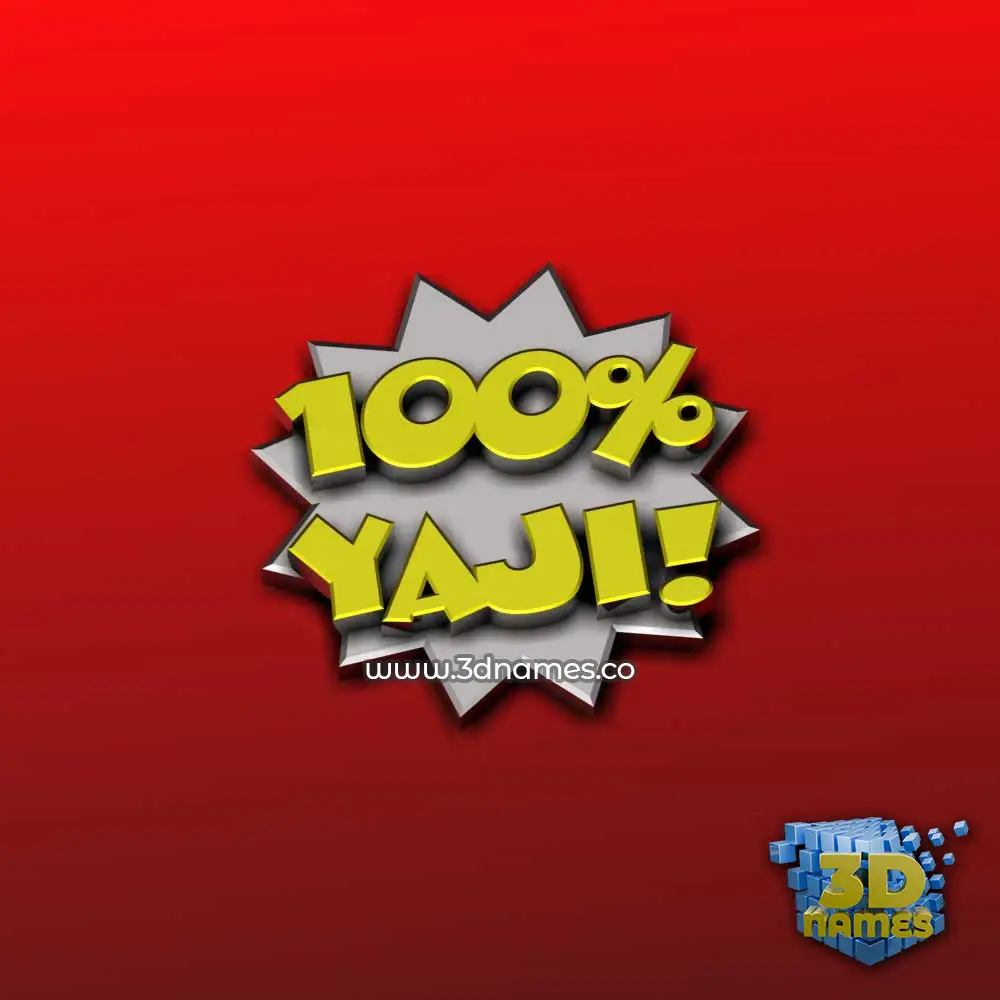 yaji in 100 Percent style - 3D name wallpaper