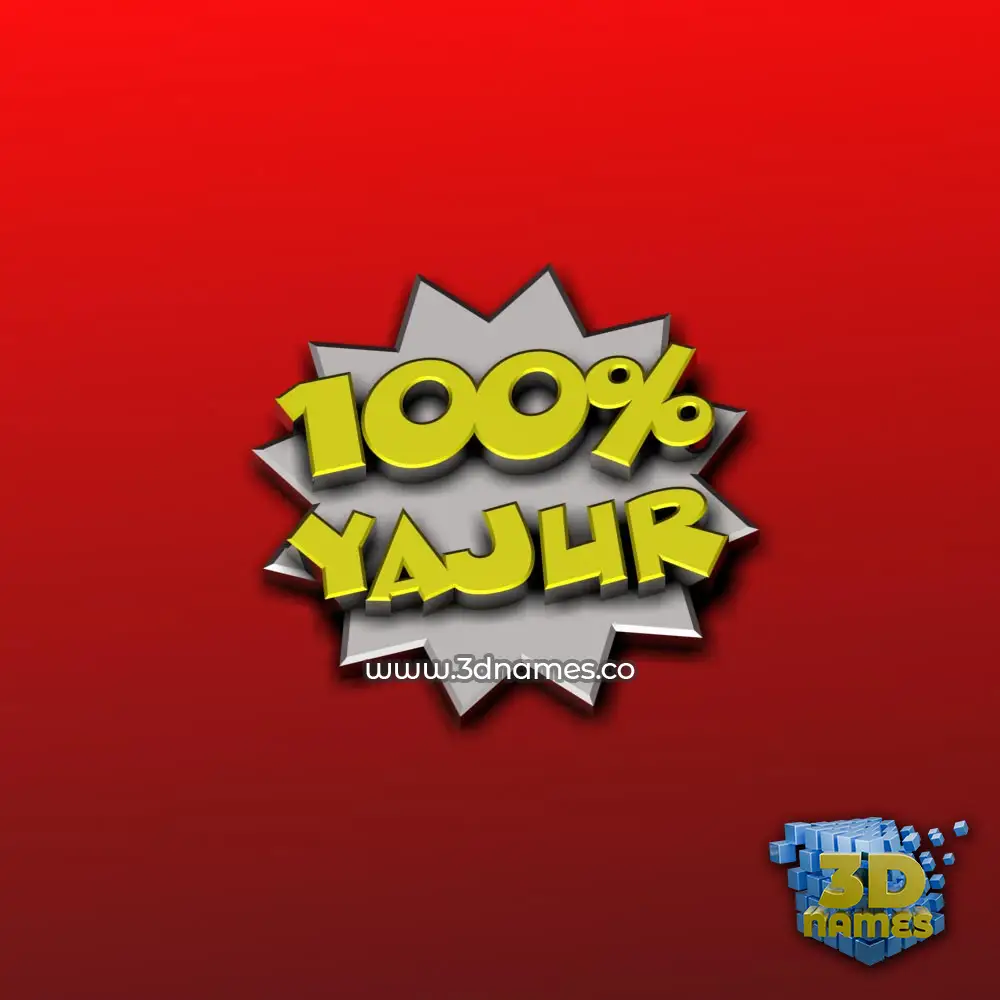 yajur in 100 Percent style - 3D name wallpaper