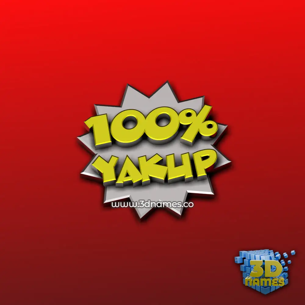 yakup in 100 Percent style - 3D name wallpaper
