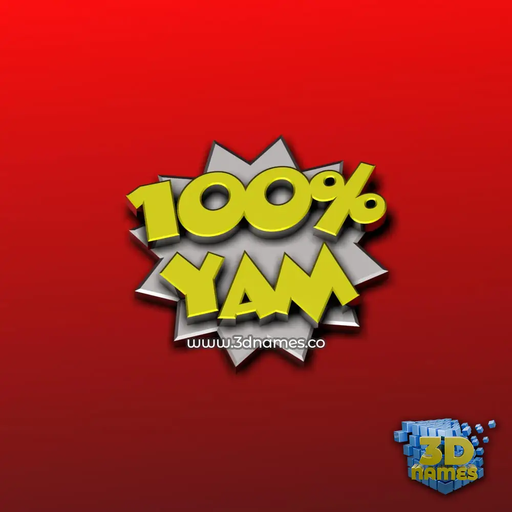 yam in 100 Percent style - 3D name wallpaper