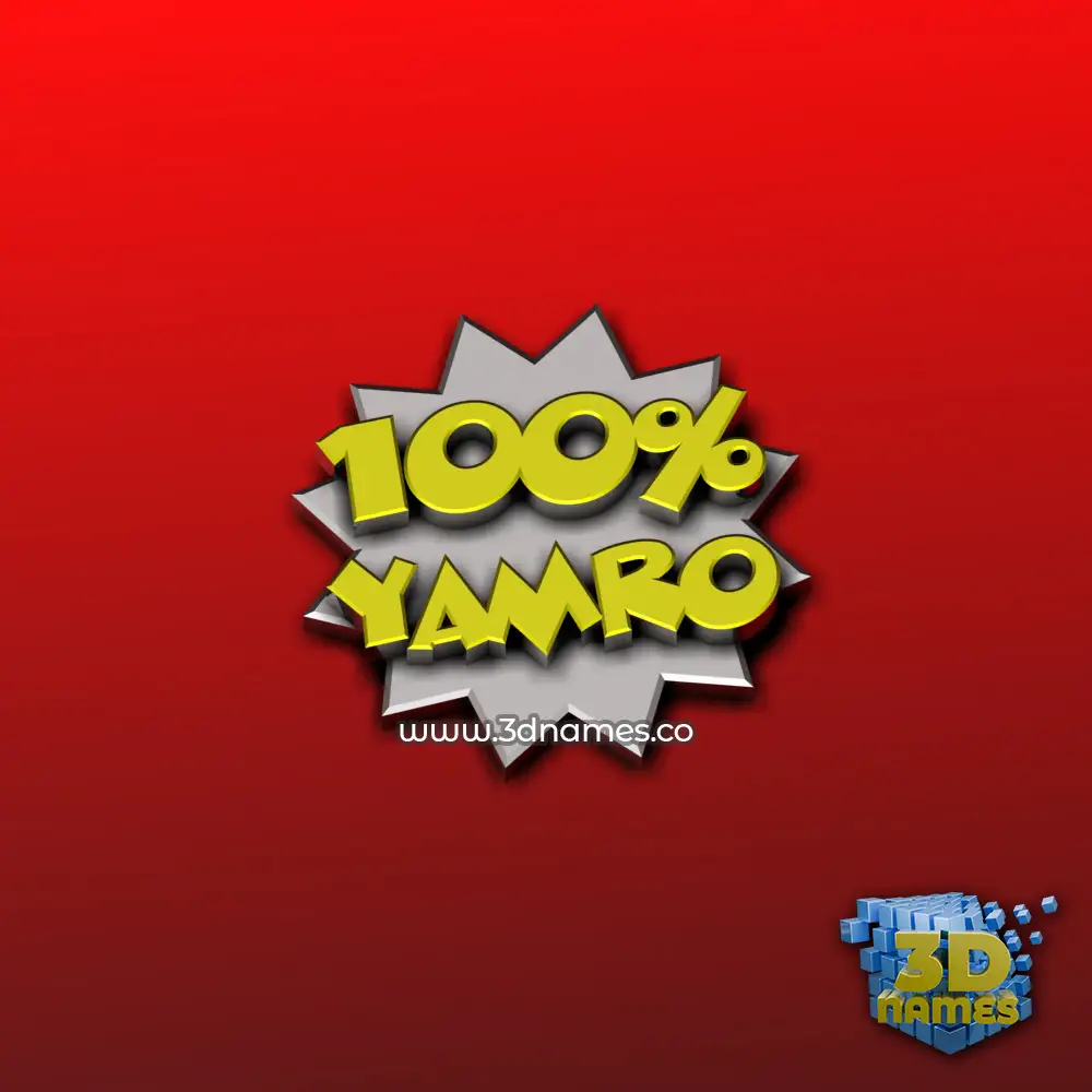 yamro in 100 Percent style - 3D name wallpaper