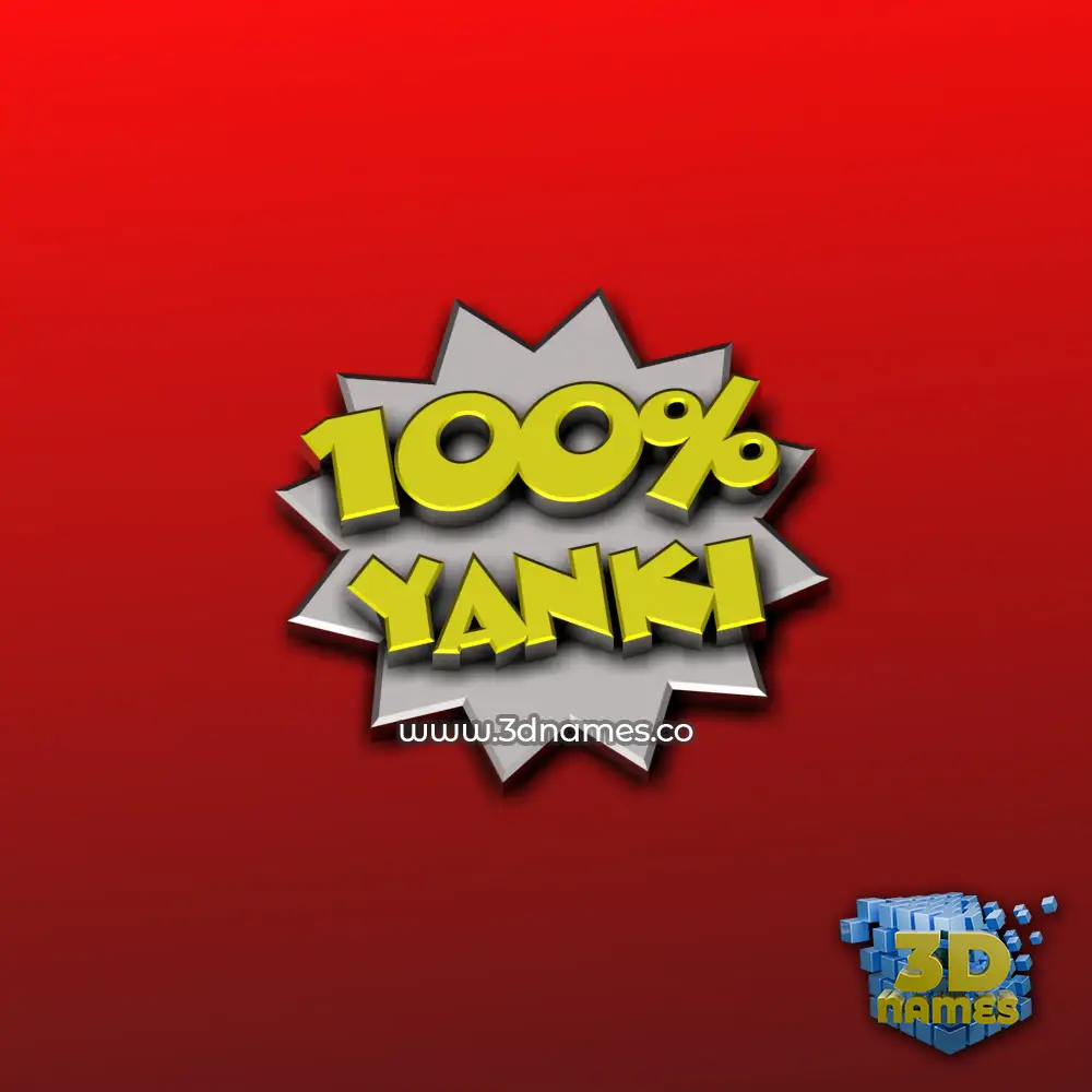 yanki in 100 Percent style - 3D name wallpaper