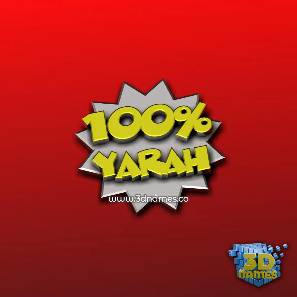 yarah in 100 Percent style - 3D name wallpaper