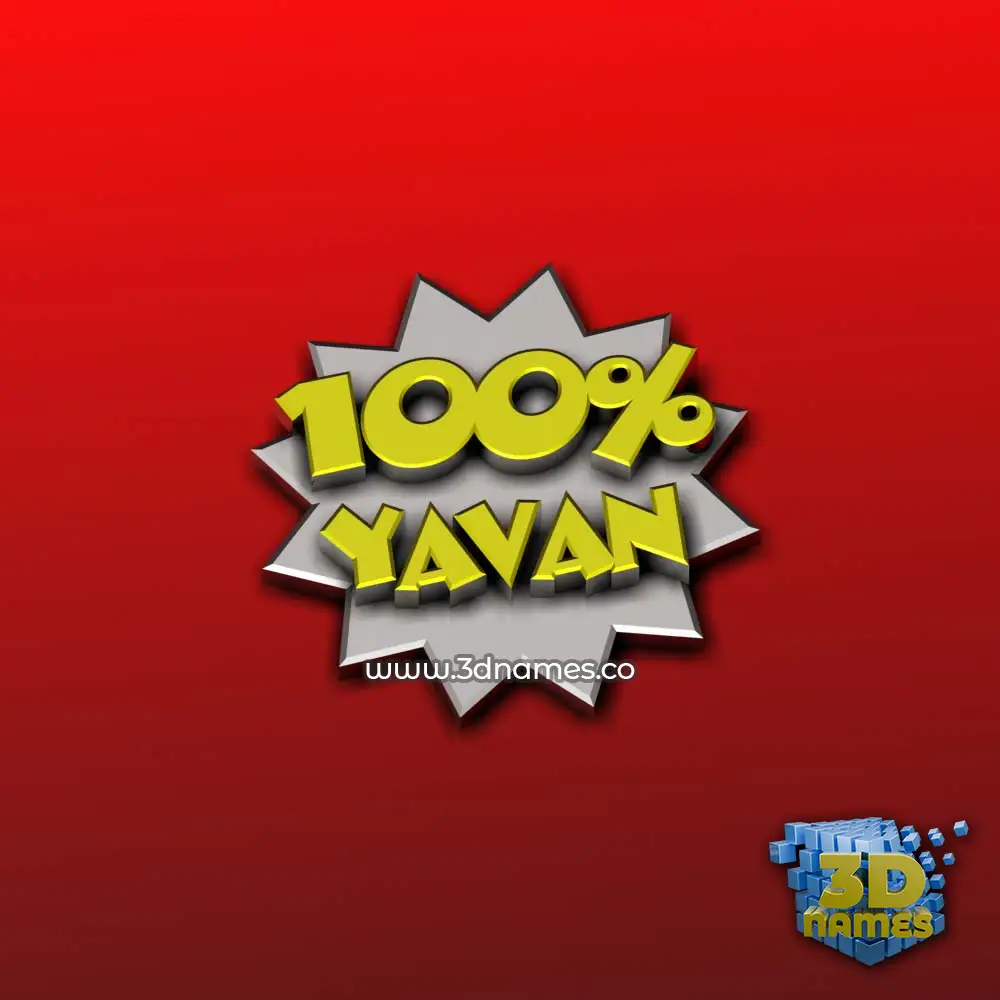 yavan in 100 Percent style - 3D name wallpaper