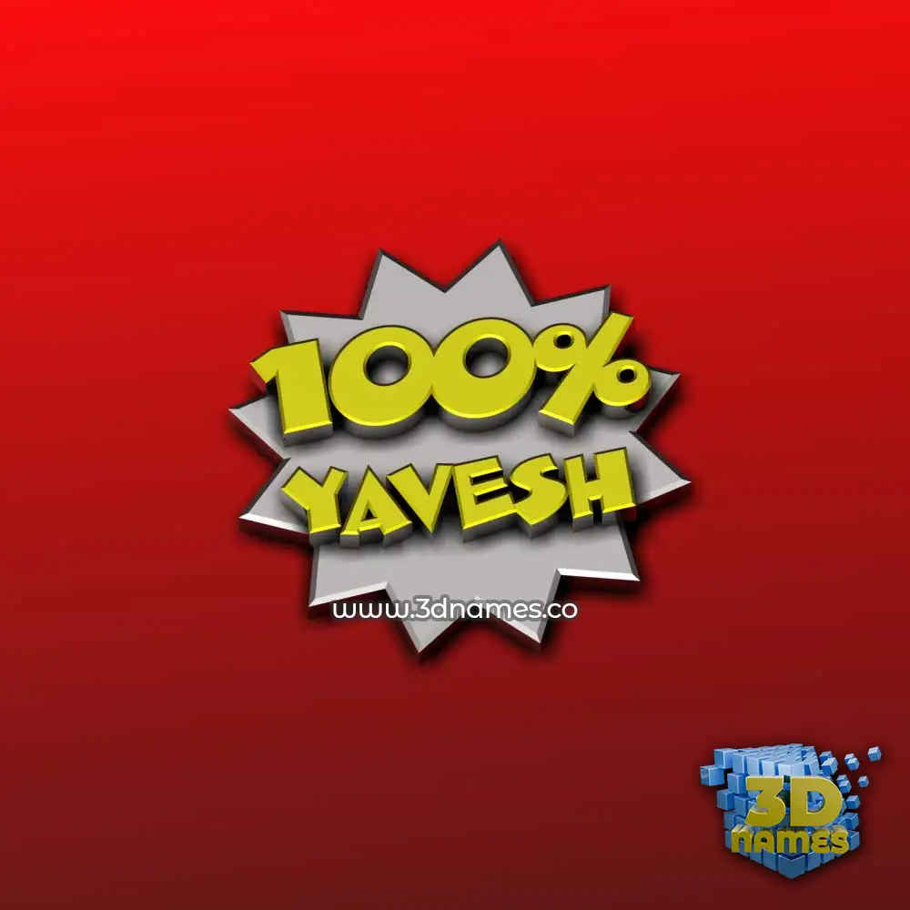 yavesh in 100 Percent style - 3D name wallpaper