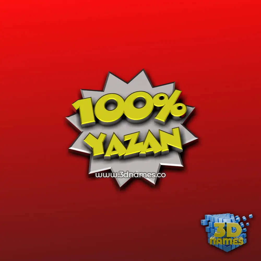 yazan in 100 Percent style - 3D name wallpaper