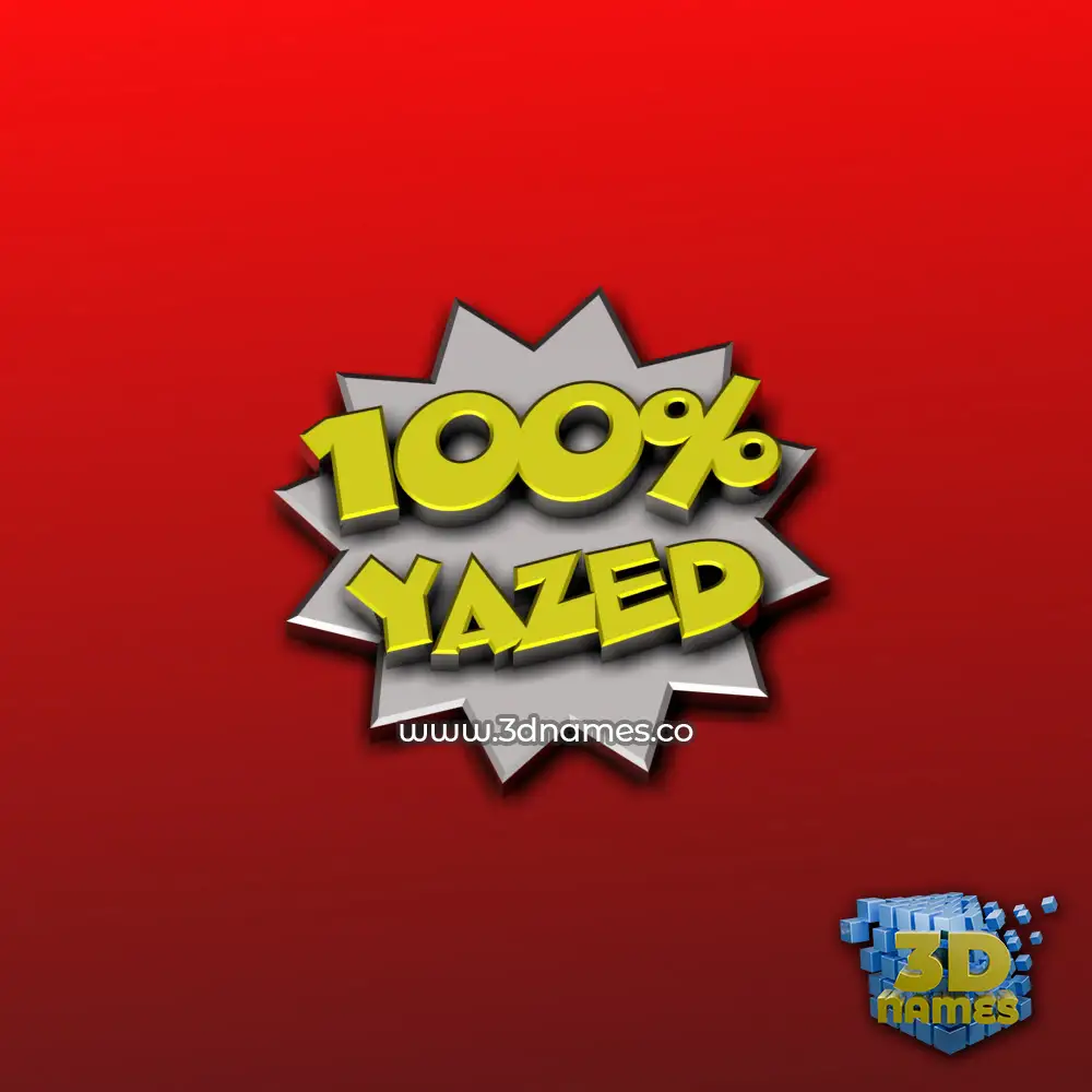 yazed in 100 Percent style - 3D name wallpaper