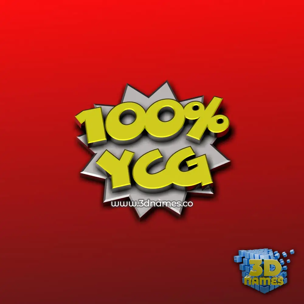 ycg in 100 Percent style - 3D name wallpaper