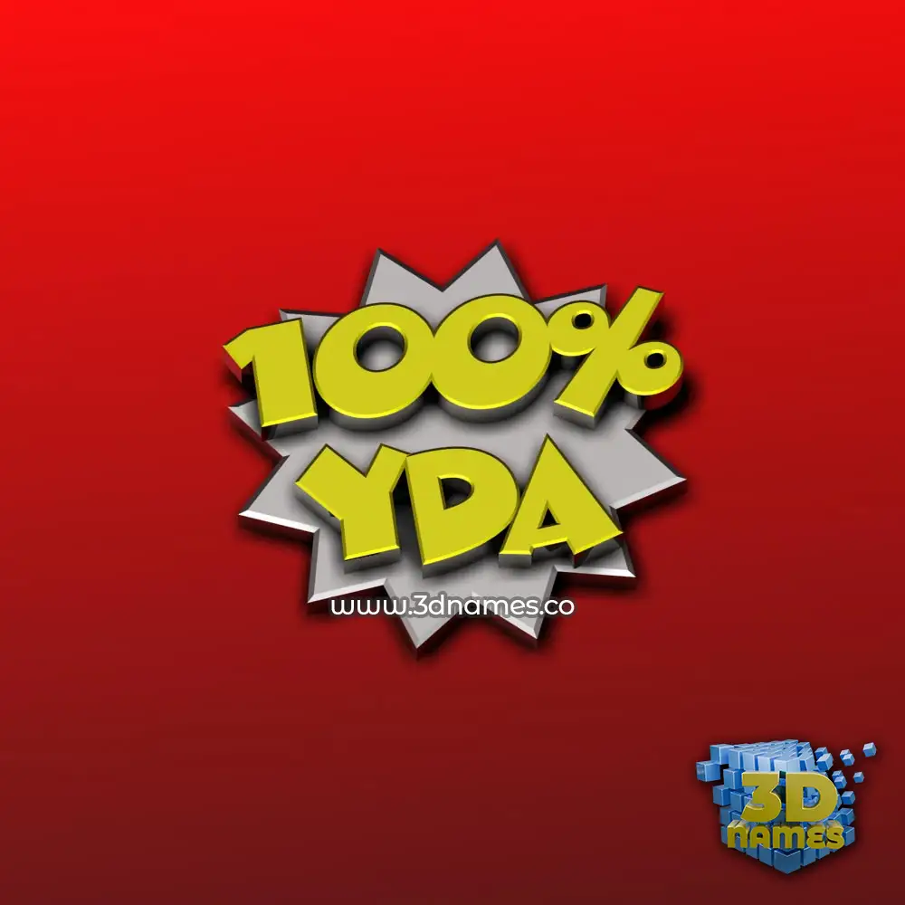 yda in 100 Percent style - 3D name wallpaper