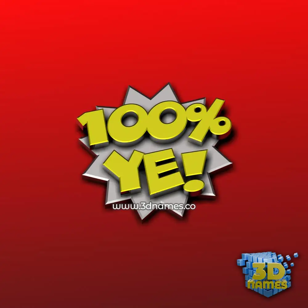 ye in 100 Percent style - 3D name wallpaper