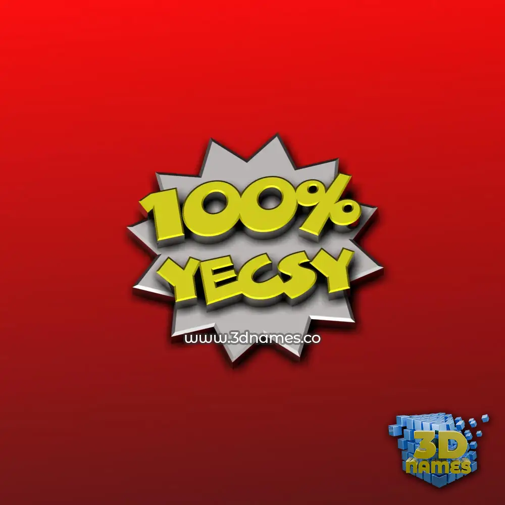 yecsy in 100 Percent style - 3D name wallpaper