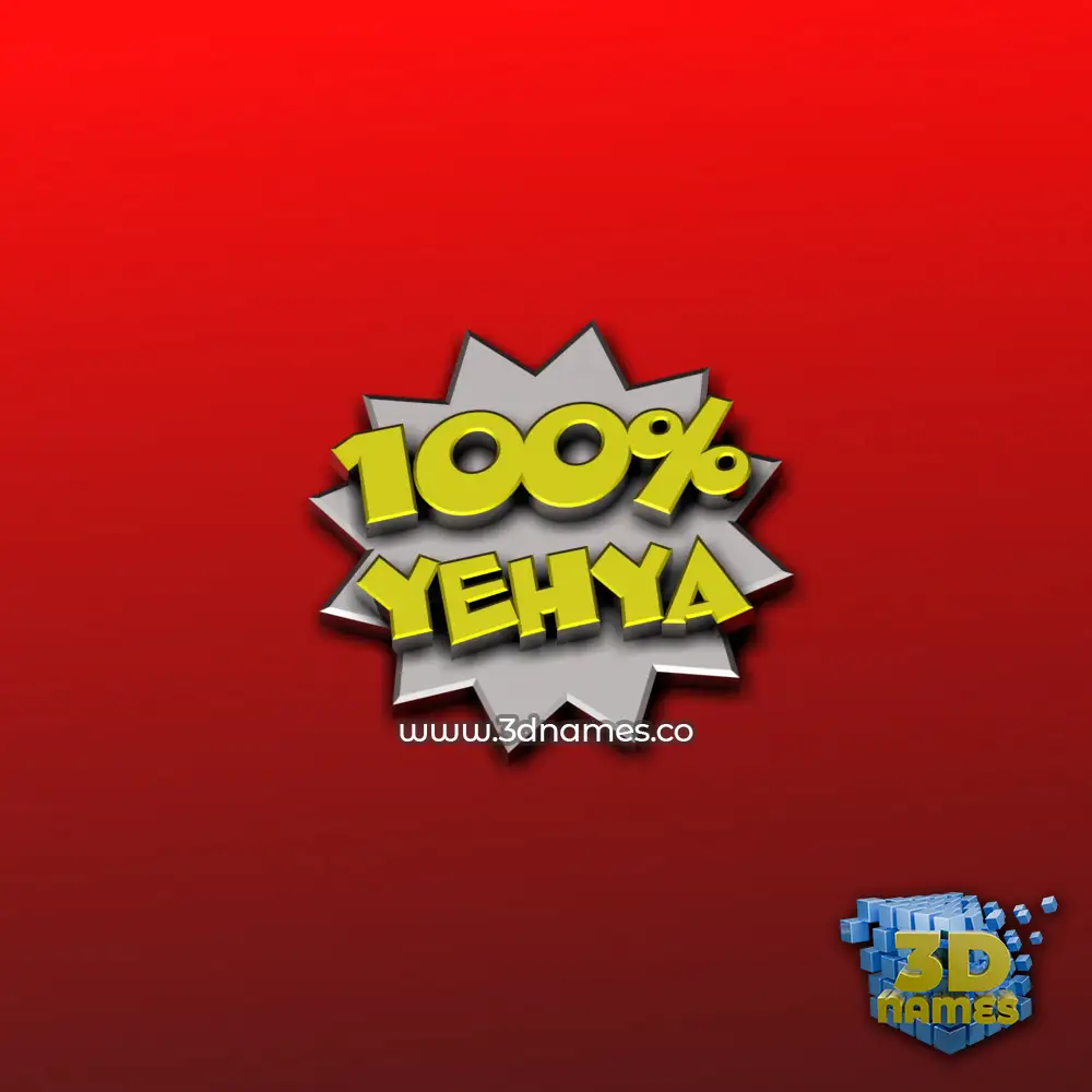 yehya in 100 Percent style - 3D name wallpaper