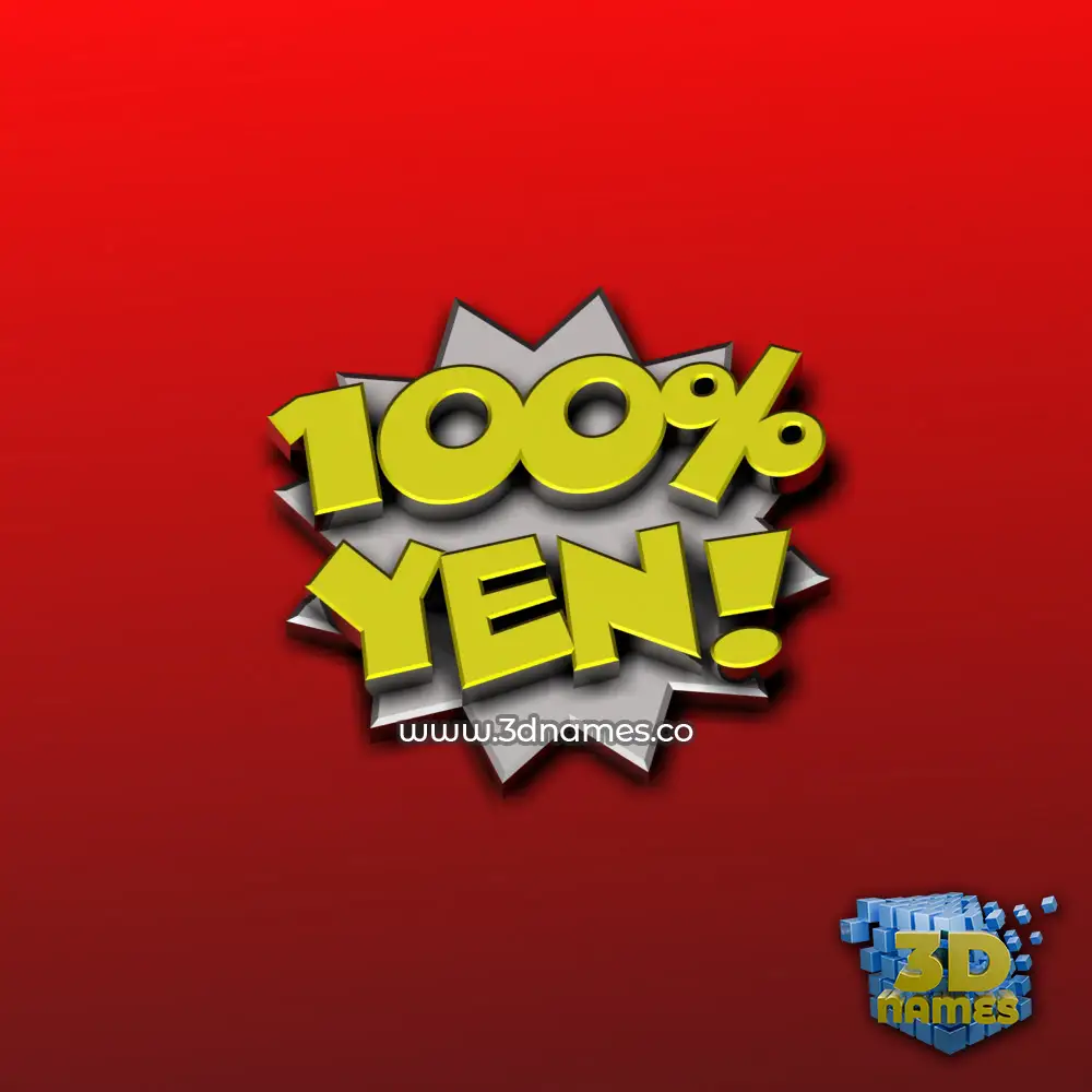 yen in 100 Percent style - 3D name wallpaper