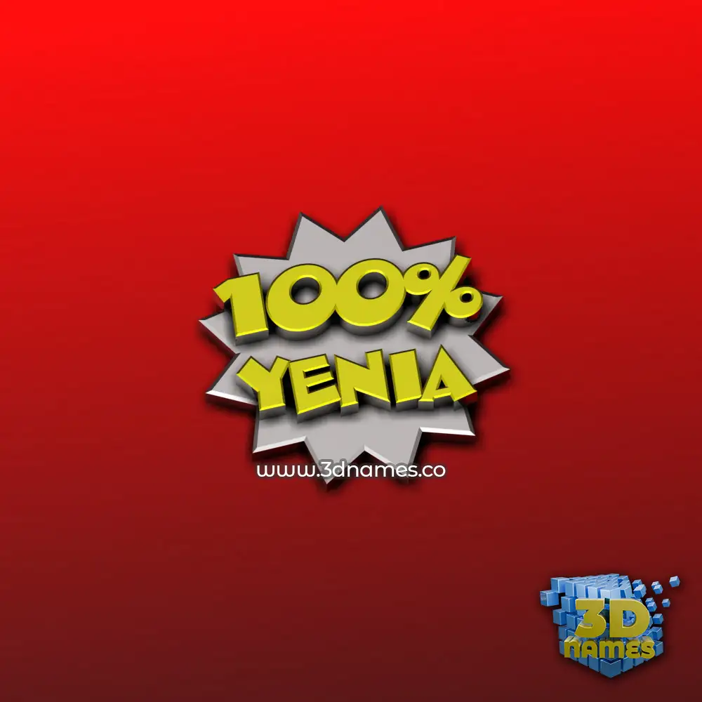 yenia in 100 Percent style - 3D name wallpaper