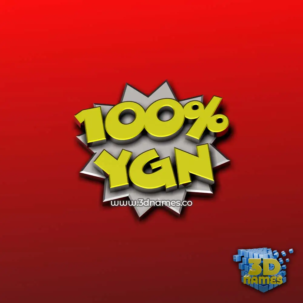 ygn in 100 Percent style - 3D name wallpaper
