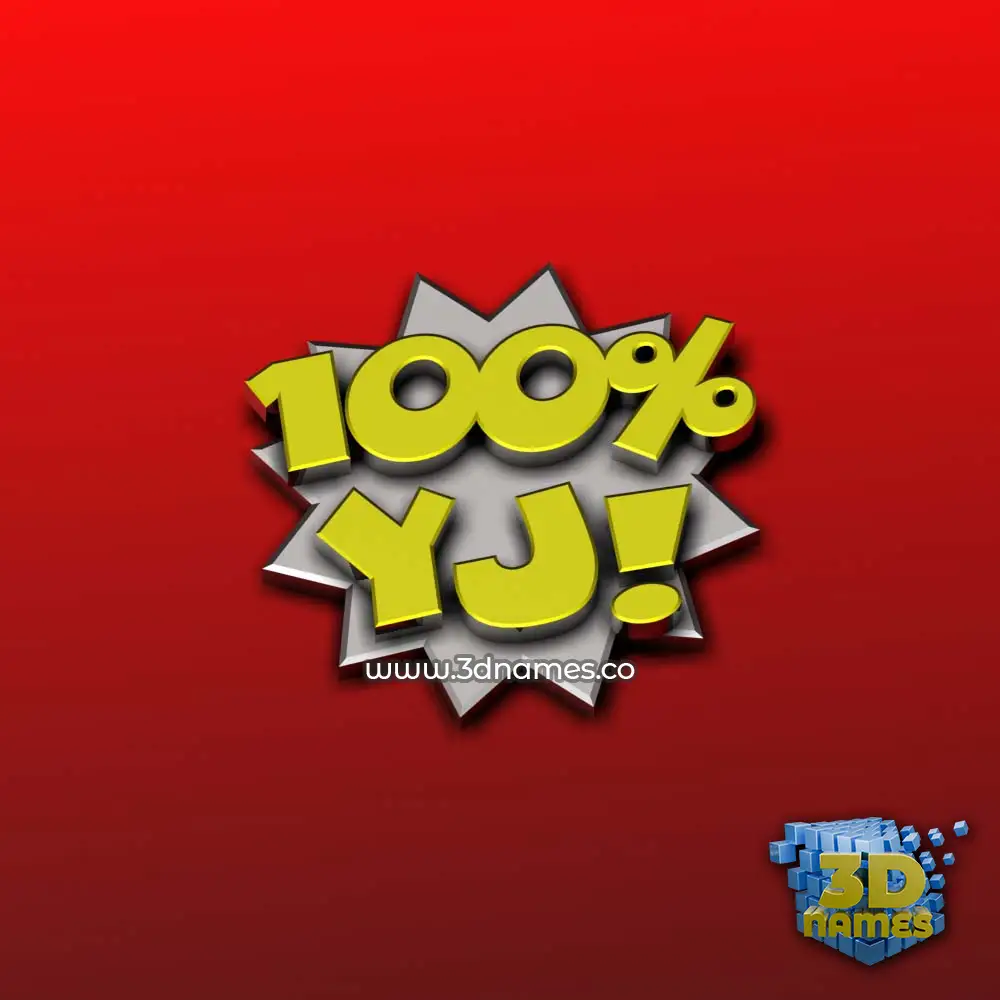 yj in 100 Percent style - 3D name wallpaper