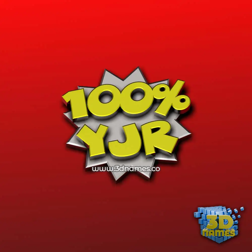 yjr in 100 Percent style - 3D name wallpaper