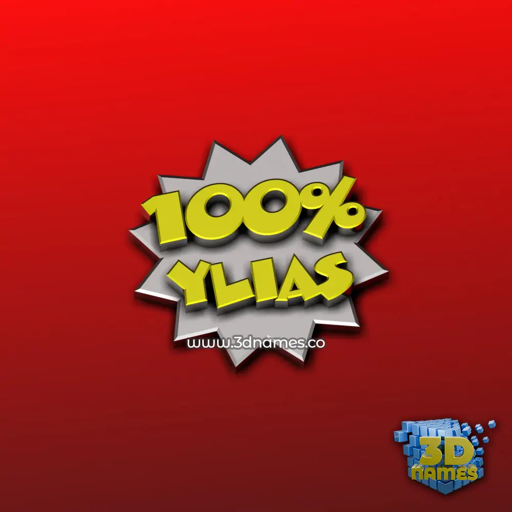 ylias in 100 Percent style - 3D name wallpaper