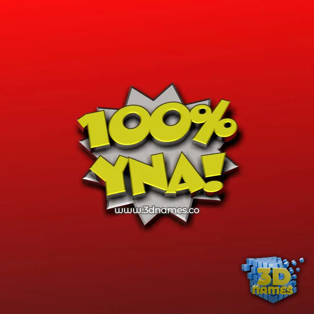 yna in 100 Percent style - 3D name wallpaper