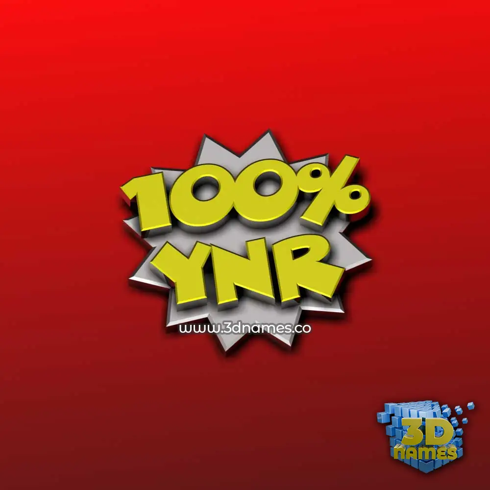 ynr in 100 Percent style - 3D name wallpaper