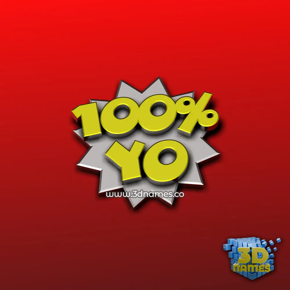 yo in 100 Percent style - 3D name wallpaper