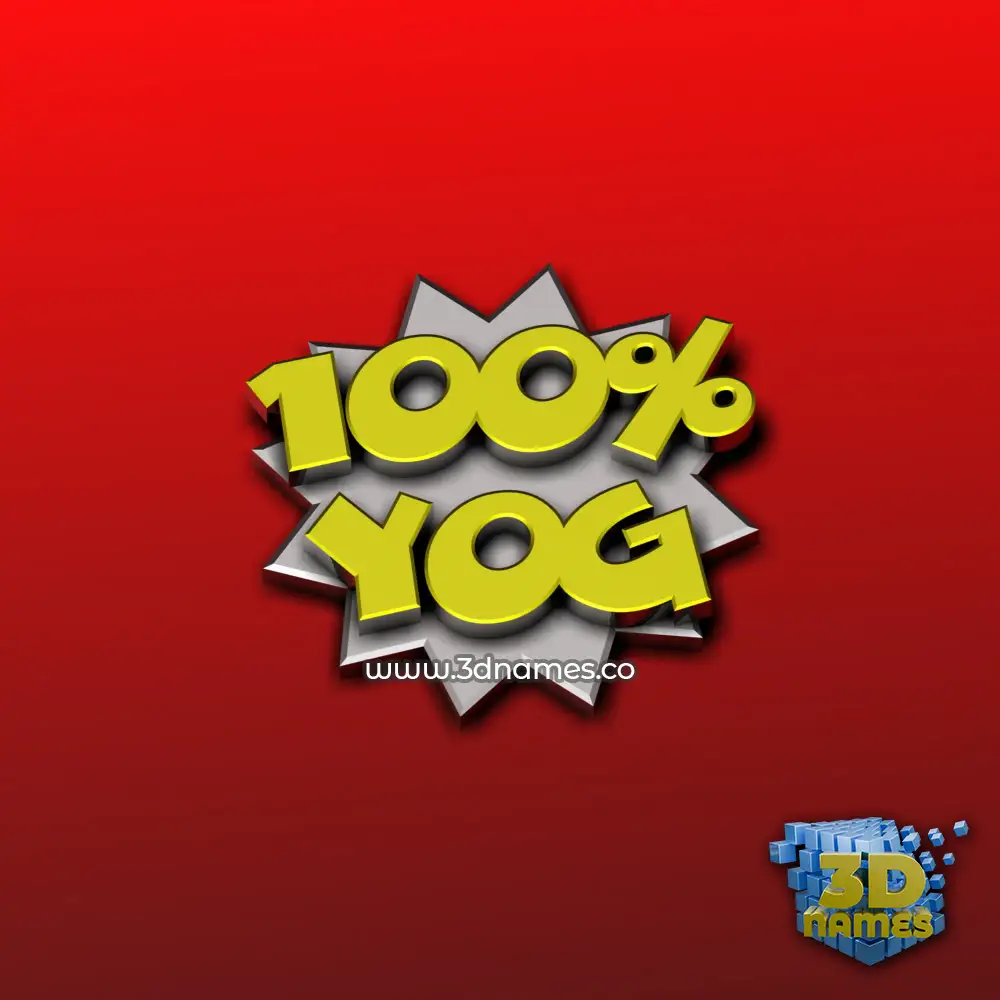 yog in 100 Percent style - 3D name wallpaper