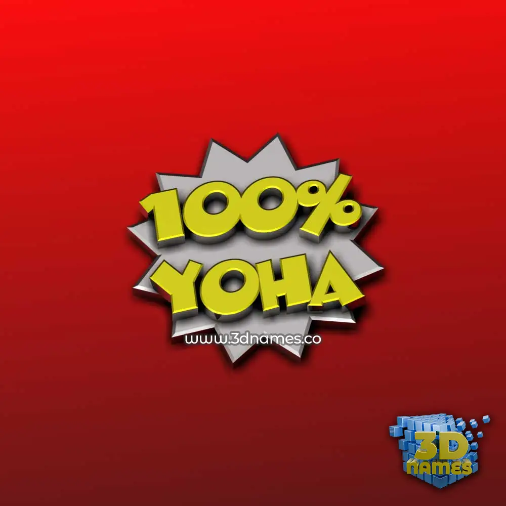 yoha in 100 Percent style - 3D name wallpaper