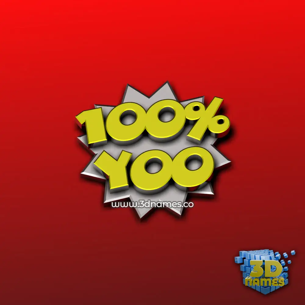 yoo in 100 Percent style - 3D name wallpaper