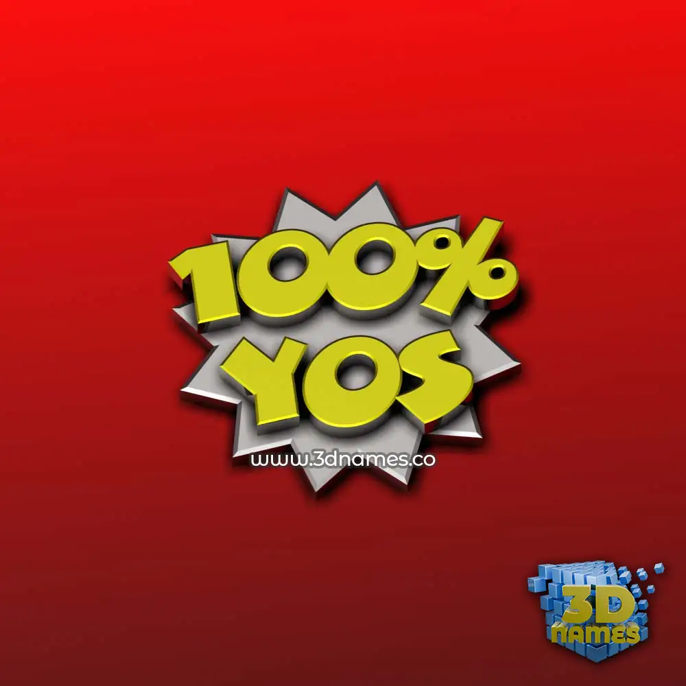 yos in 100 Percent style - 3D name wallpaper