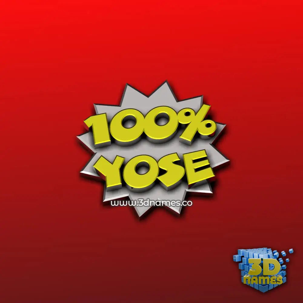 yose in 100 Percent style - 3D name wallpaper