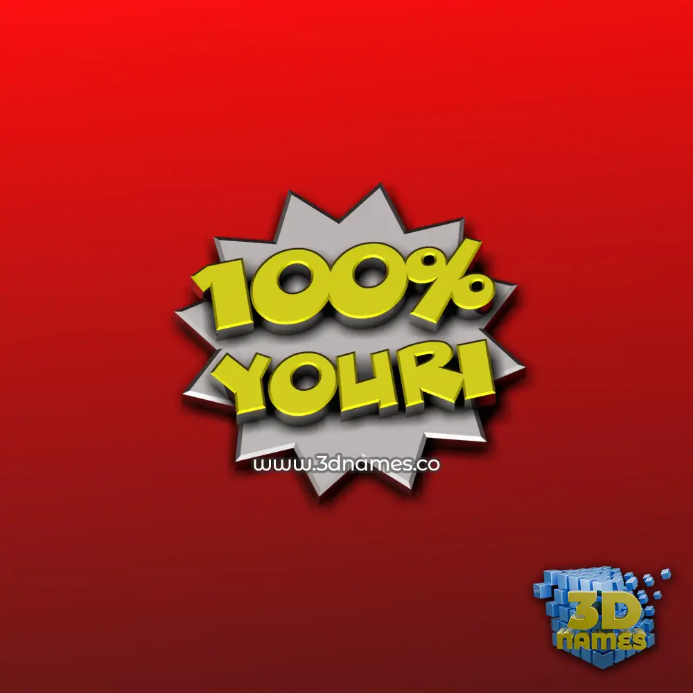 youri in 100 Percent style - 3D name wallpaper